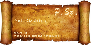 Pedl Szabina névjegykártya